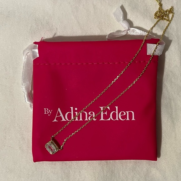 ✨NWT✨ ADINA EDEN Dainty Emerald Pavé Necklace - Picture 4 of 8